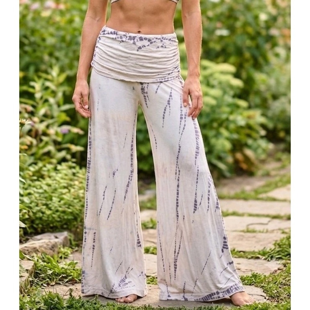 NEW Hard Tail Forever Y2K Pants Womens Small Fold Over Wide Leg Yoga Pants Flowy